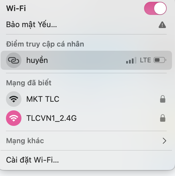Chia sẻ 4G trên iPhone sang máy tính bước 2